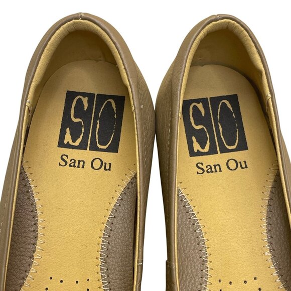 San Ou Women’s Brown Leather Casual Slip-On Shoes Size EU37/US6 - Picture 5 of 8